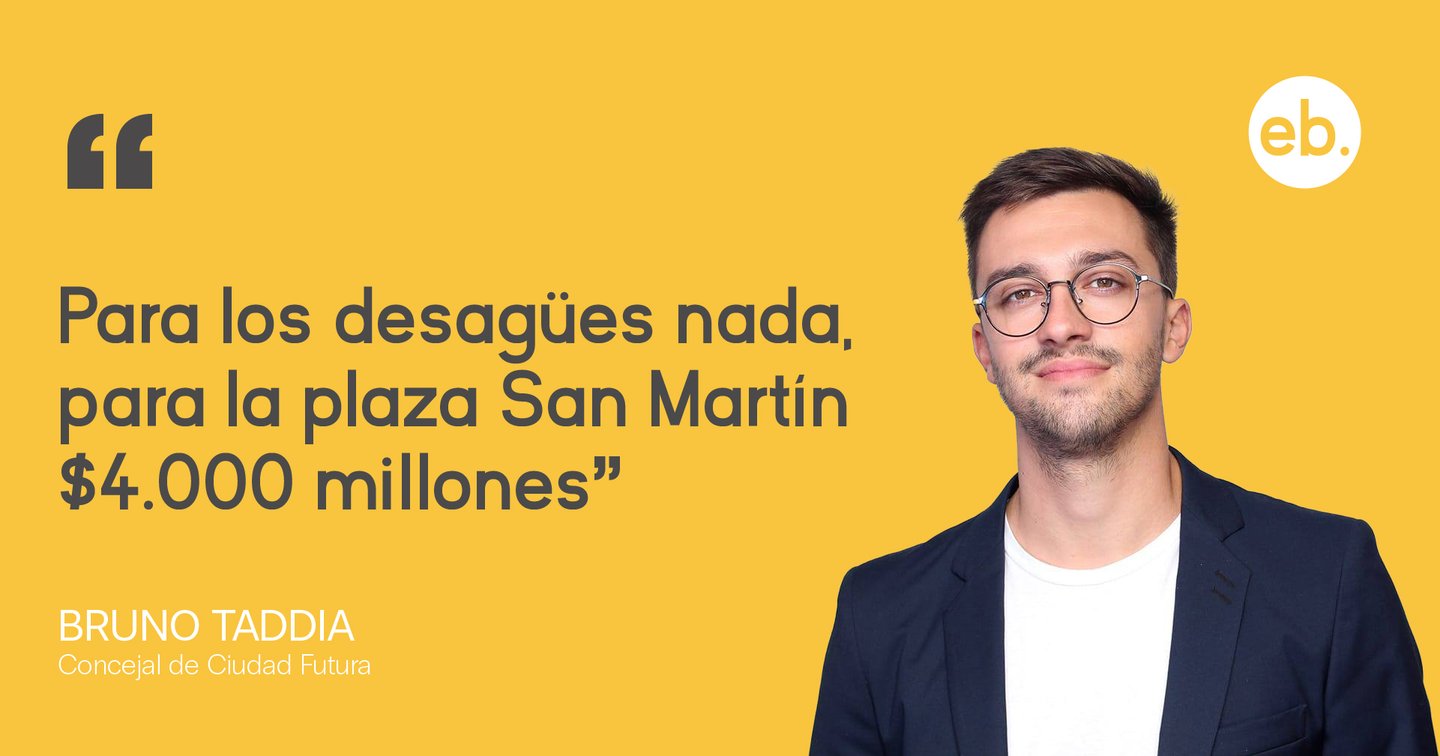 "Para los desagües nada, para la plaza San Martín $4.000 millones"