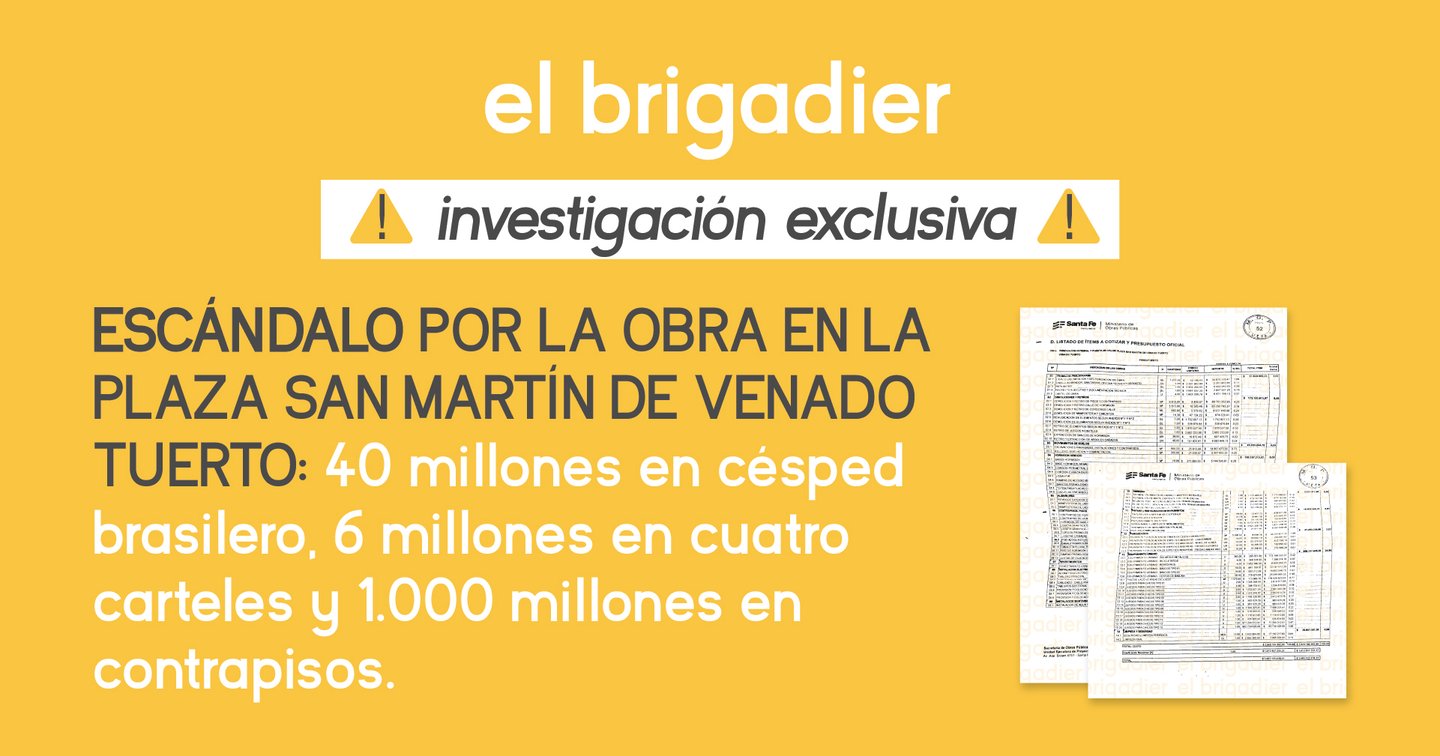 Escándalo por la obra en la plaza San Martín de Venado Tuerto